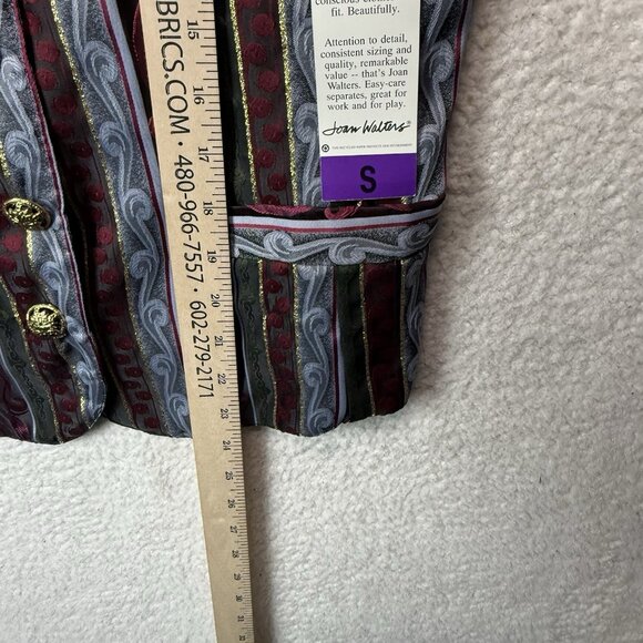 Vintage 80's Joan Walters Vest Striped Fancy Metallic Women's Sz Small Deadstock - Picture 8 of 8